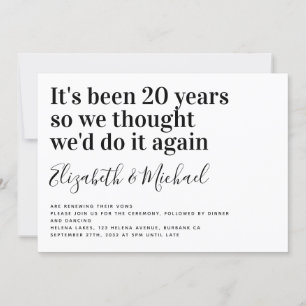 Modern minimalist Vow Renewal Kaart