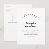 Modern Minimalist We hebben een nieuw adres in bew Aankondigingskaart (Voorkant / Achterkant)