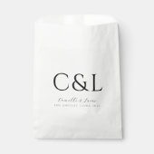 Modern minimalist Weddenschap Monogram Favor Bag Bedankzakje (Voorkant)