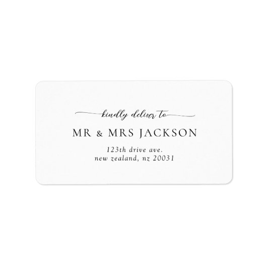 Modern Minimalist Wedding Address Label (Voorkant)
