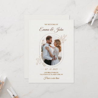Modern Minimalist Wedding Invitation Kaart