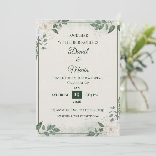 Modern Minimalist Wedding Invitation Template (Debout devant)