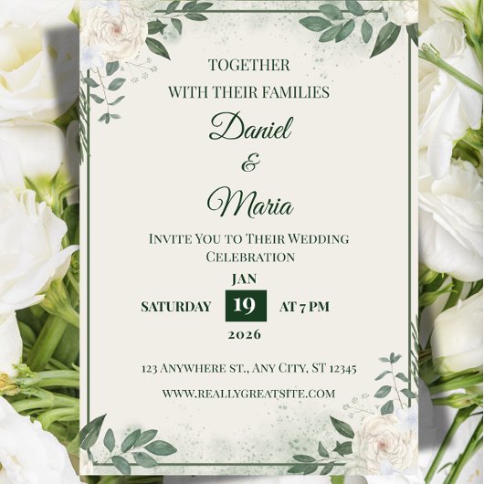 Modern Minimalist Wedding Invitation Template