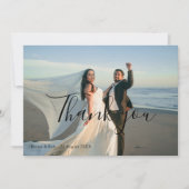 Modern Minimalist Wedding Photo Bedankkaart (Voorkant)