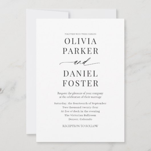 Modern Minimalist Wedding Photo QR Code Kaart (Voorkant)