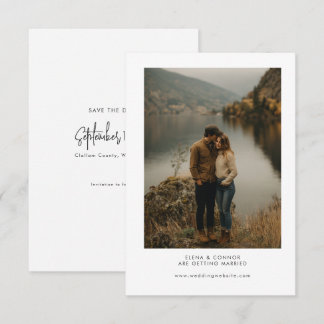 Modern Minimalist Wedding Photo Save the Date