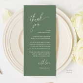 Modern Minimalist Wedding Reception Thank You Card Programma