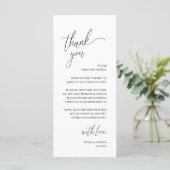 Modern Minimalist Wedding Reception Thank You Card Programma (Staand voorkant)