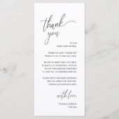 Modern Minimalist Wedding Reception Thank You Card Programma (Voorkant)