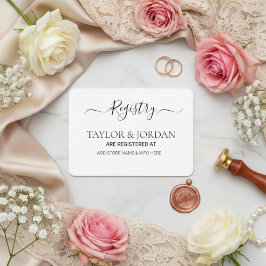 Modern Minimalist Wedding Registry Card Informatiekaartje