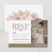 Modern Minimalist Wedding RSVP Card with Photo (Devant / Derrière)