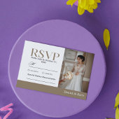 Modern Minimalist Wedding RSVP Card with Photo