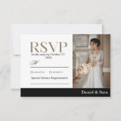 Modern Minimalist Wedding RSVP Card with Photo (Devant)