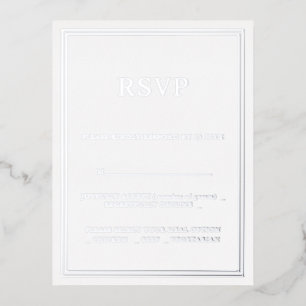 Modern minimalist Wedding RSVP Folie Uitnodiging Briefkaart