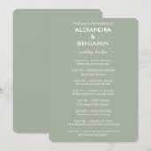 Modern Minimalist Wedding | Sage Green Timeless  Programma (Voorkant / Achterkant)