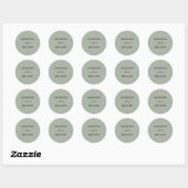 Modern Minimalist Wedding | Sage Green Timeless  Ronde Sticker (Vel)
