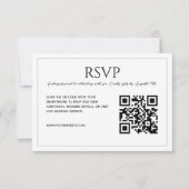 Modern minimalist white black QR code wedding  RSVP Kaartje (Voorkant)