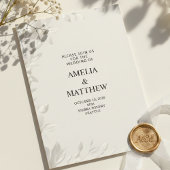 Modern Minimalist White Floral Wedding Invitation