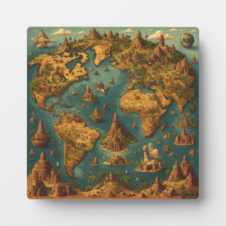 Modern Minimalist World Map Wall Art Fotoplaat