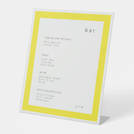 Modern Minimalist yellow drinks Bar Pedestal Sign Reclamebord Met Voetstuk