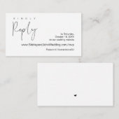 Modern minimalist, zwart script, online RSVP Informatiekaartje (Voorkant / Achterkant)