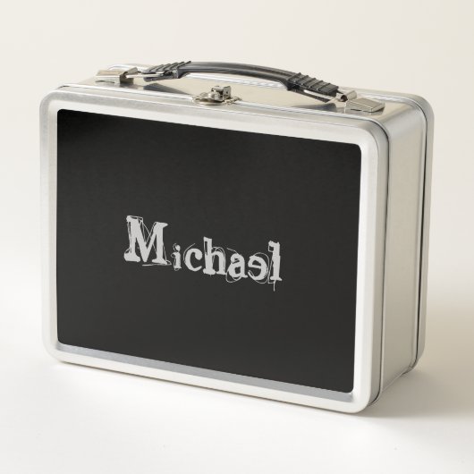 Modern minimalistic monogram name black white (Voorkant)