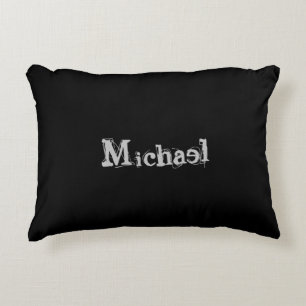 Modern minimalistic monogram name black white accent kussen