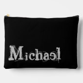 Modern minimalistic monogram name black white etui (Voorkant)