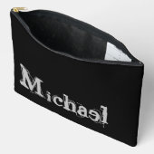 Modern minimalistic monogram name black white etui (Open)