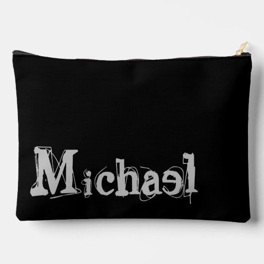 Modern minimalistic monogram name black white etui (Achterkant)