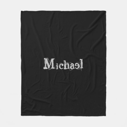 Modern minimalistic monogram name black white fleece deken (Voorkant)