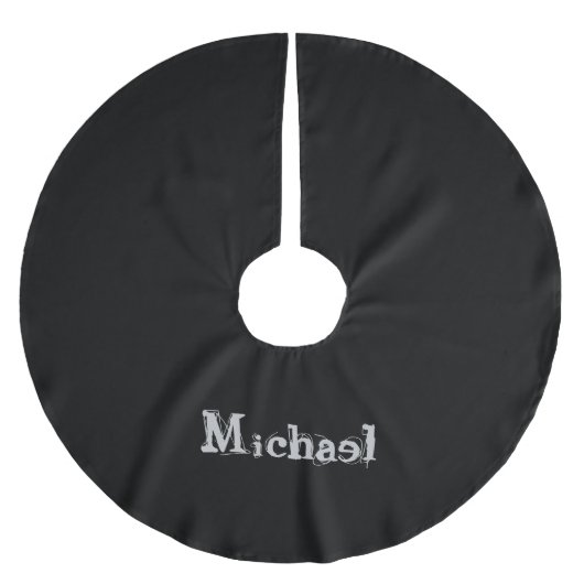 Modern minimalistic monogram name black white kerstboom rok (Voorkant)