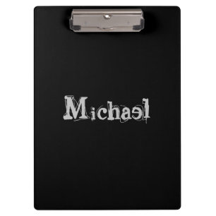 Modern minimalistic monogram name black white klembord