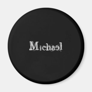 Modern minimalistic monogram name black white magneet