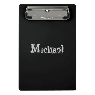 Modern minimalistic monogram name black white mini klembord