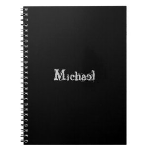 Modern minimalistic monogram name black white notitieboek