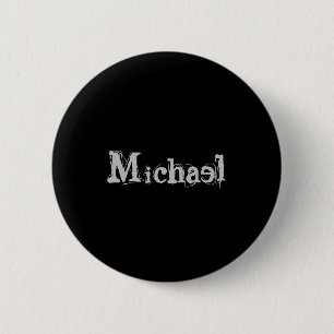 Modern minimalistic monogram name black white ronde button 5,7 cm