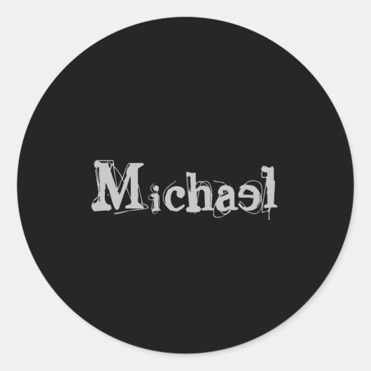 Modern minimalistic monogram name black white ronde sticker (Voorkant)