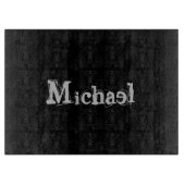 Modern minimalistic monogram name black white snijplank (Voorkant)