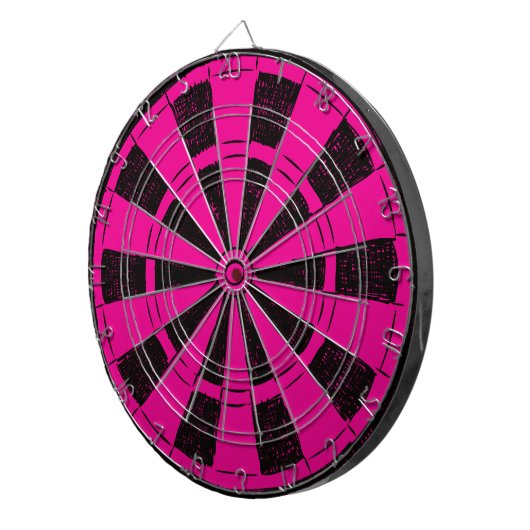 Modern Minimalistic Pink and Black Dartbord (Voorkant Rechts)