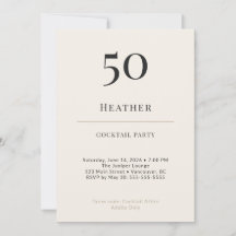 Modern Minimalistisch 50ste Verjaardag Cocktailfee