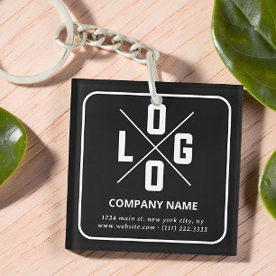 Modern Minimalistisch Aangepast QR Code Logo Sleutelhanger