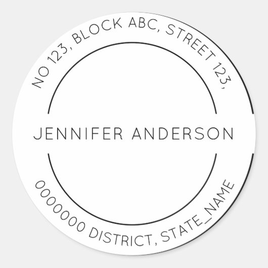 Modern Minimalistisch Aangepast Retouradres Label (Voorkant)