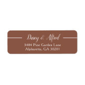 Modern minimalistisch aangepaste bruiloft retour a etiket (Voorkant)