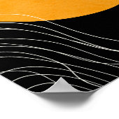 Modern Minimalistisch Abstract zwart-geel Poster (Hoek)
