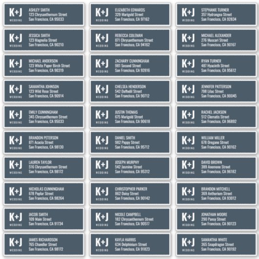 Modern + Minimalistisch adres van de Gast van de B Sticker (Voorkant)