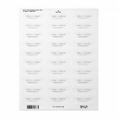 Modern minimalistisch adres voor bruiloft etiket (Full Sheet)