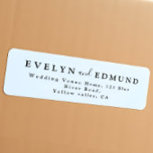 Modern minimalistisch adres voor bruiloft etiket
