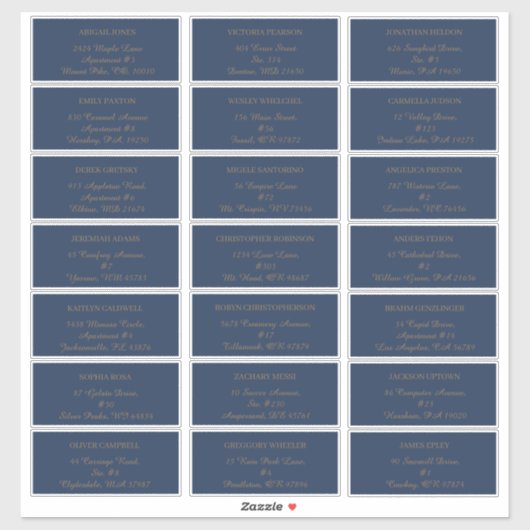 Modern minimalistisch | adresetiketten van marinel sticker (Vel)