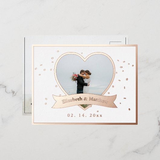 Modern minimalistisch Afbeelding voor bruiloft bes Folie Uitnodiging Briefkaart (Voorkant / Achterkant)